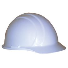 Hard Hat, 6 Point Ratchet Suspension, White - Latex, Supported